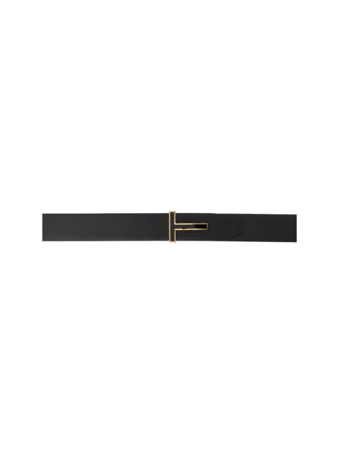 TOM FORD Black Grain Leather Insert Buckle T Belt