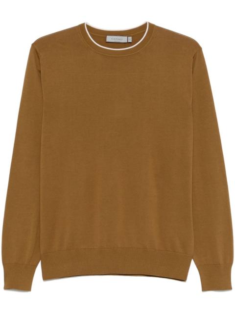 Canali contrasting-trim sweater