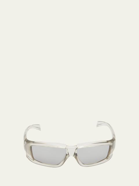 Rick Owens Men's Rick Clear Frame Square Sunglasses