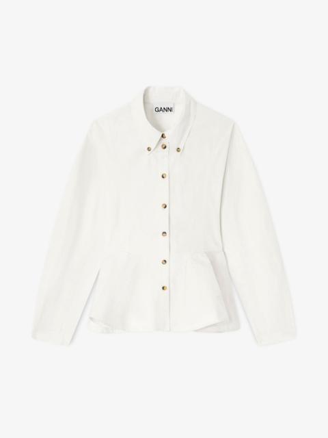 GANNI IVORY PEPLUM SHIRT
