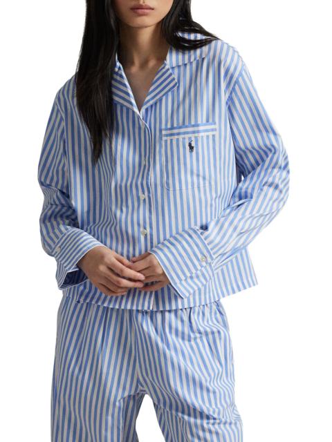 Polo Ralph Lauren Women's Shirting Stripes Relaxed-Fit Pajamas - White Cloud Hydra
