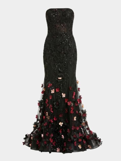 MAC DUGGAL Embellished Strapless Mermaid Gown