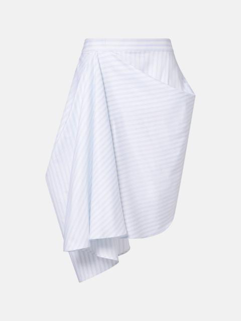JW Anderson Striped draped cotton poplin miniskirt