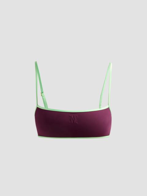 KIKI DE MONTPARNASSE Women's Contraste Straight Neck Bikini Top - Pelouse Plum