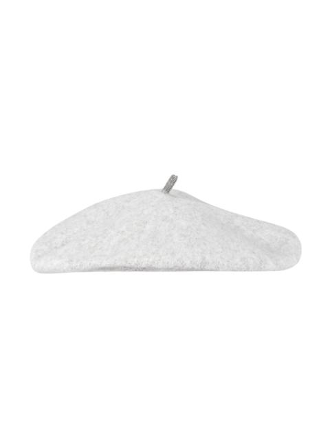 Brunello Cucinelli Monili Trim Beret - Ciottolo