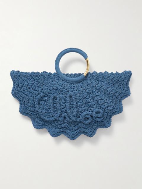 Chloé Scalloped crocheted tote Blue