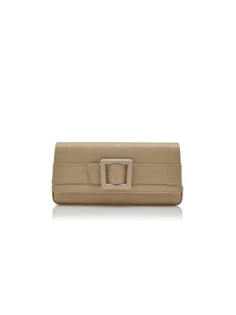 Manolo Blahnik Light Beige Calf Leather Buckle Clutch