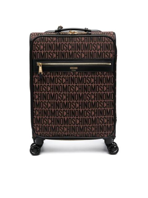 Moschino monogram-pattern leather suitcase