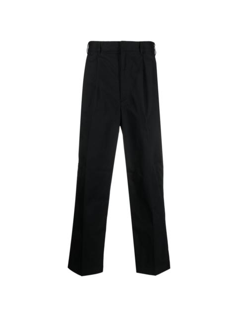 pleat-detail straight-leg trousers