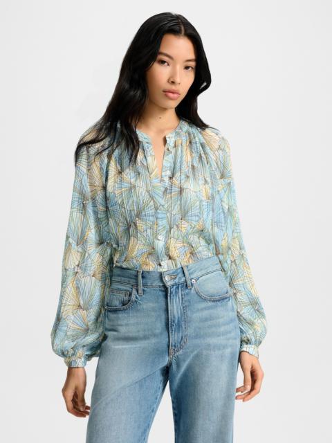 VERONICA BEARD FENNEL PLEATED BLOUSE
