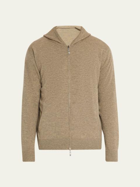 Loro Piana Men's Duo Cashmere Hooded Zip Sweater