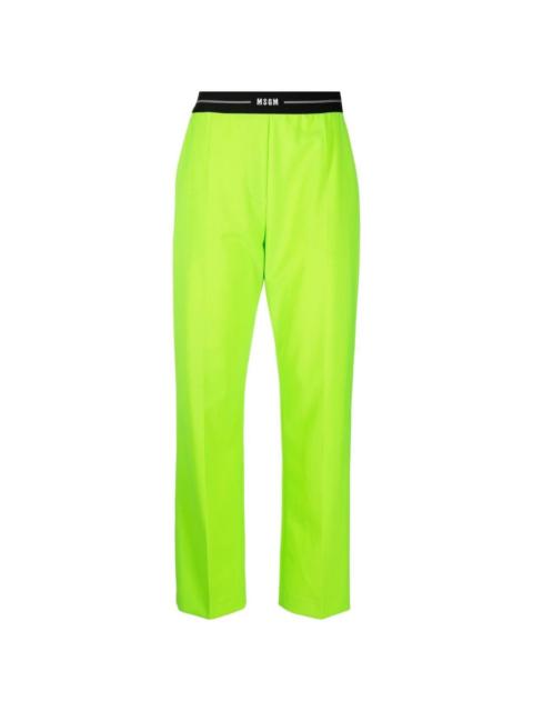 logo-waist slim tailored trousers