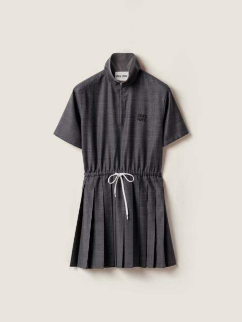 Miu Miu Prince of Wales pleated short dress