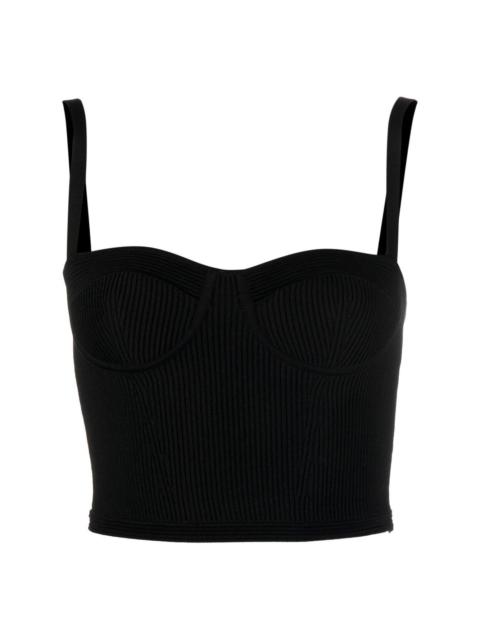 bustier-style ribbed crop top