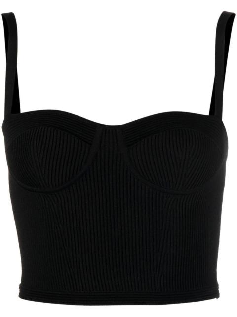 Alexander McQueen bustier-style ribbed crop top