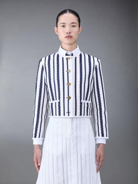 Thom Browne broderie anglaise-detail cropped jacket