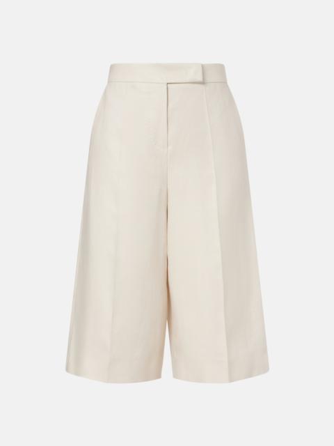Max Mara Kaki linen wide-leg Bermuda shorts