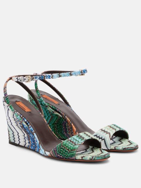 Missoni Julia Zigzag lamé wedges