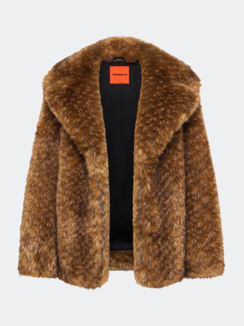 SIMONMILLER Knox Vegan Fur Coat In Tawny
