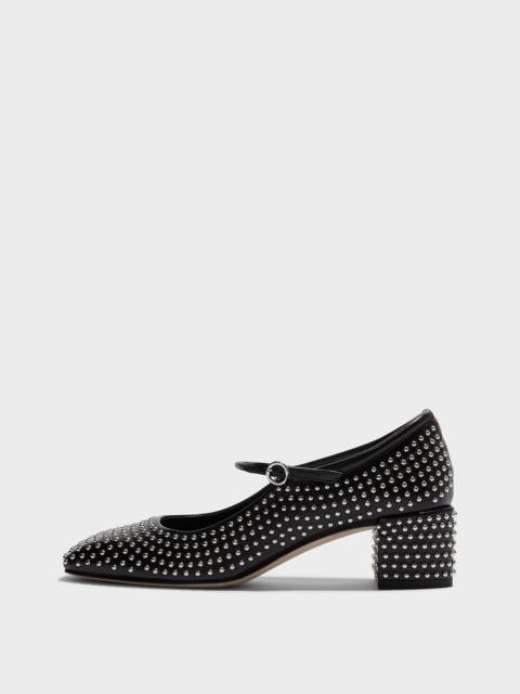 Aeyde Aline Mini Studs Leather Mary-Jane Pumps