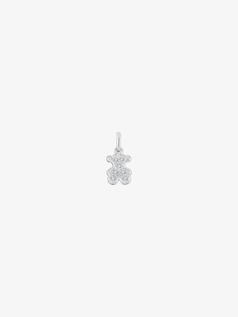 TOUS 8 mm 18K white gold bear pendant with diamonds Icon Gems