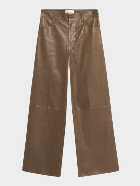 FRAME Le Slim Palazzo Leather Jeans
