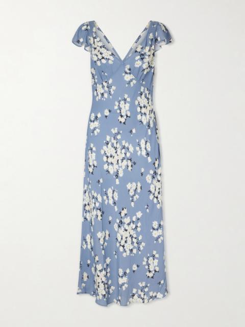 RIXO Cathy Floral-print Crepe Midi Dress