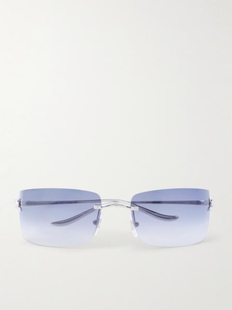 Cartier Rimless Square-Frame Silver-Tone Sunglasses