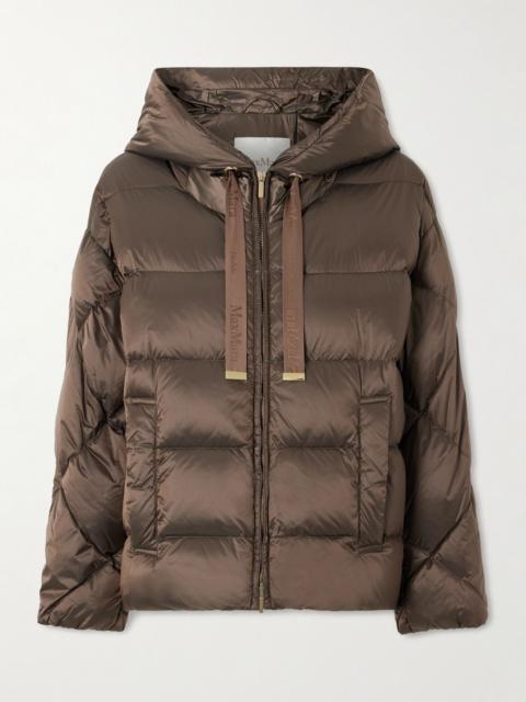 Max Mara The Cube hooded quilted shell down jacket Brown