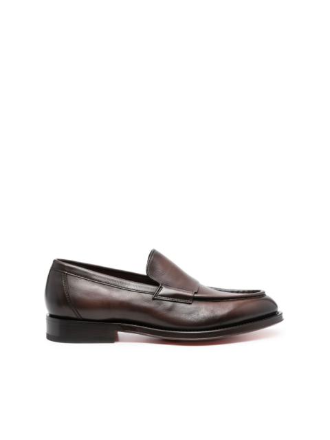 Santoni slip-on leather loafers