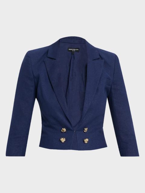 GENERATION LOVE Emmeline Cropped Linen Blazer