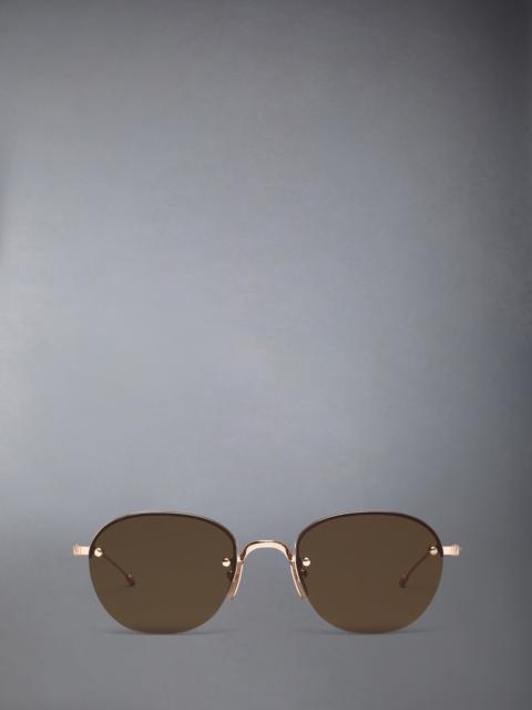 TITANIUM SEMI RIMLESS OVAL SUNGLASSES