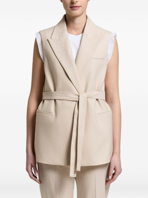 PESERICO belted sleeveless jacket