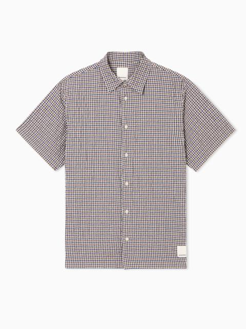 EMPORIO ARMANI EAGLE CLUB CRINKLE FABRIC SHIRT WITH CHECK MOTIF