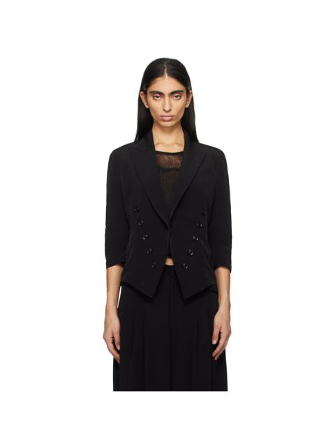 Y's Black 3/4 Sleeve Blazer