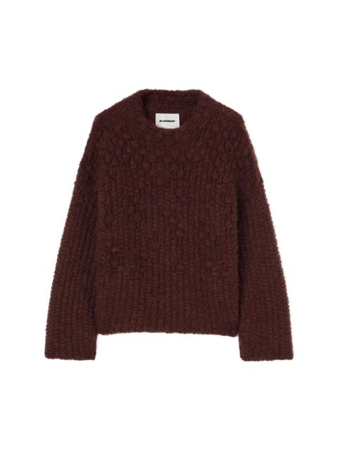 chunky-knit mock-neck jumper