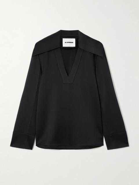 Jil Sander Satin-crepe blouse Black