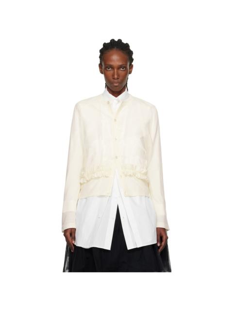 Noir Kei Ninomiya Off-White Ruffle Cardigan