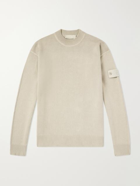 Stone Island Ghost Logo-Appliquéd Cotton and Cashmere-Blend Sweater