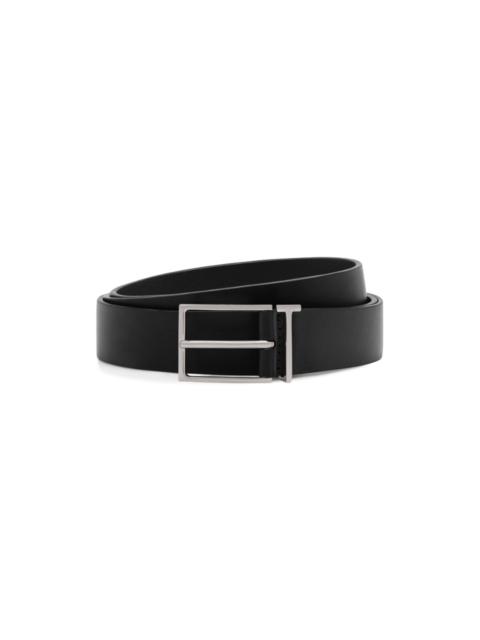 TOM FORD Men's Vacchetta Leather T Loop Belt - Black