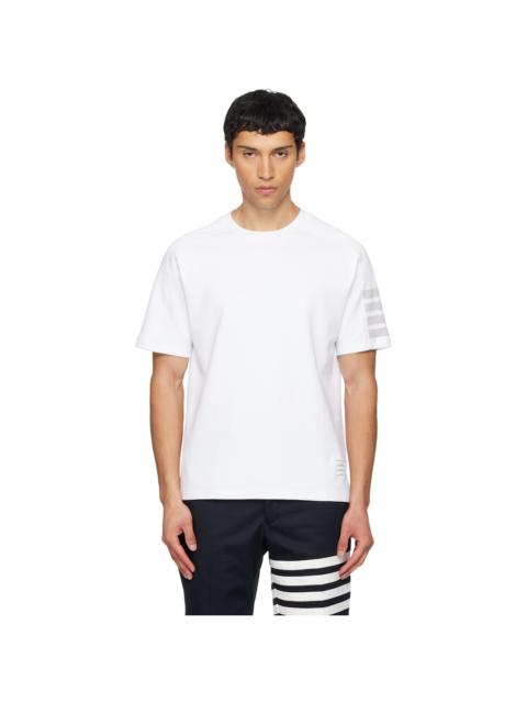 Thom Browne White Milano Cotton 4-Bar T-shirt