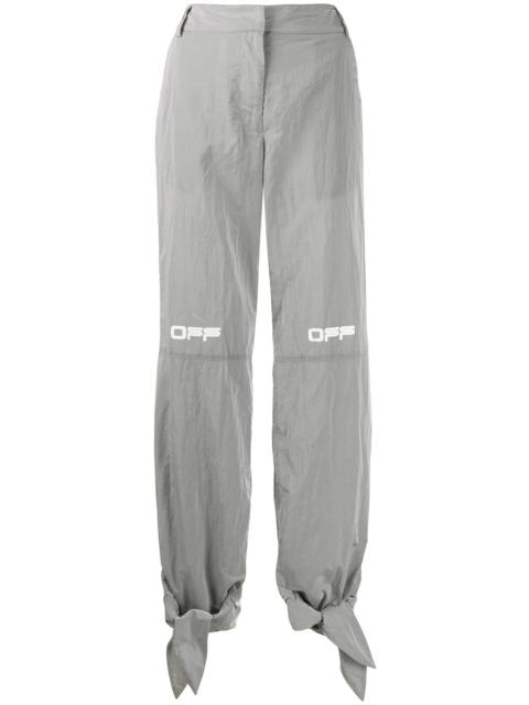 Off-White printed logo tie cuffs trousers