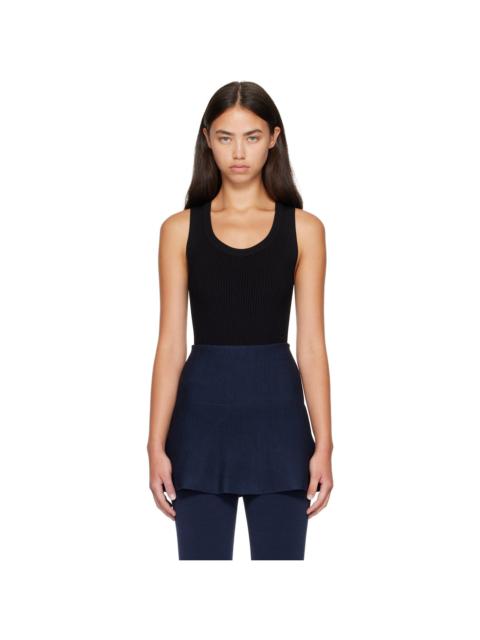 Alaïa Black Sleeveless Ribbed Knit Bodysuit