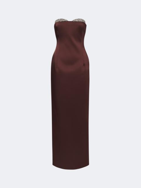THE NEW ARRIVALS ILKYAZ OZEL Embellished satin bustier gown