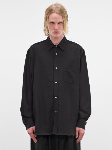 ssstein Black Wool-Silk Button-Up Shirt