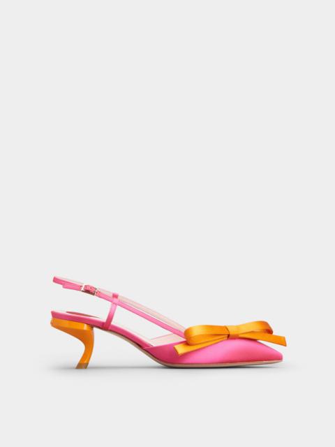 Roger Vivier Virgule Bow Slingback Pumps in Satin