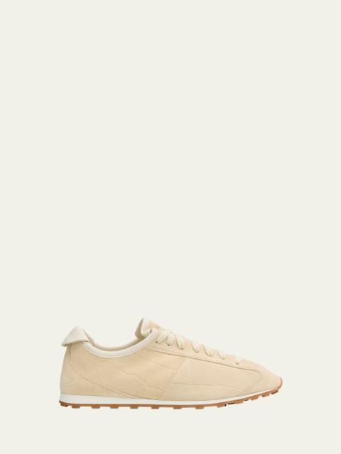 JACQUEMUS Les Tennis Croc-Embossed Suede Sneakers