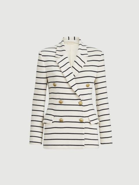Brunello Cucinelli Cotton striped knit blazer with monili
