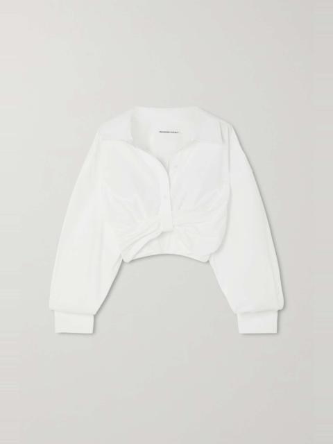 alexanderwang.t Cropped twist-front cotton-poplin shirt