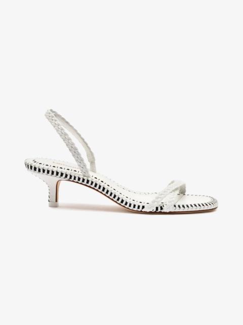 Larroudé Mini Annie Sandal In White Leather